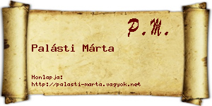 Palásti Márta névjegykártya